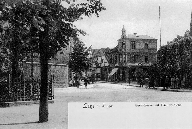Datei:1909 (ca.) Bergstraße mit Friedenseiche.jpg